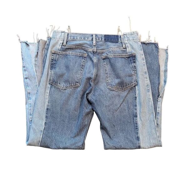 Ética Jeans Women's 30 Blue Amis Relaxed Bootcut Slit Umbra Two Tone Button Fly - Picture 2 of 5